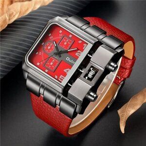 Men's Red/Black Big Face Watch